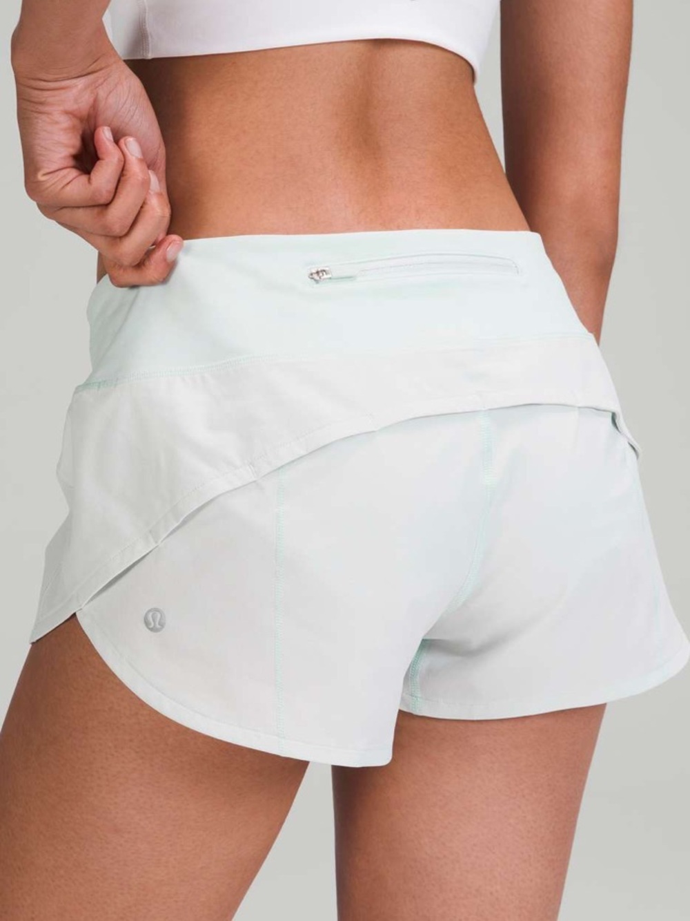 lululemon athletica Speed Up Low-Rise Shorts 2.5" - Grey Mist White